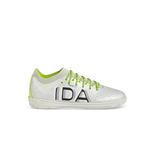 IDA Rise IC Women’s Soccer Cleats, Soccer Boots with Built-in Sock, Indoor Football Shoes for Futsal and Hard Grounds, Size 8, Silver