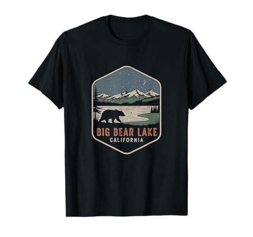 Retro Big Bear Lake California Drawing Art Design T-Shirt
