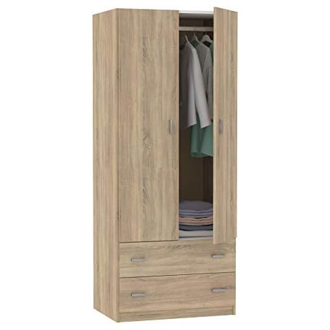 Armario ropero 2 Puertas 2 cajones Cambrian 180x74x50 cm Cover