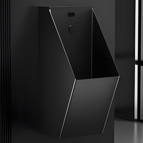 304 Stainless Steel Wall-Mounted Urinal with Distance Detection, Intelligent Flush, Splash Proof Design for KTV, Bars, Hotels, Bathrooms, Garages - Durable Brass Finish