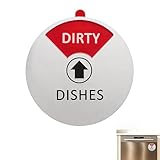Dishwasher Magnet Clean Dirty Sign Indicator, Dishwasher Sign with "Running", "Clean", "Dirty", and "Empty" Options, 4-Inch Non-Scratch Magnetic Backing & Adhesive Tape Works on All Dishwashers