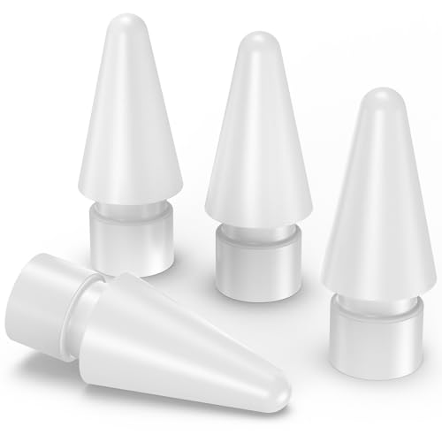 BAZO 4 Piezas Puntas para Apple Pencil 2a/1a Generacion, para Apple Pencil USB-C/Pro, Punta de Repuesto de Alta Sensibilidad Precisas para iPad Pencil, Pencil Nibs Tips para Stylus Pencil