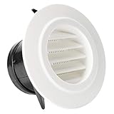 HG POWER 3 Inch Round Air Vent ABS Louver Grille Cover White Soffit Vent with Built-in Fly Screen...