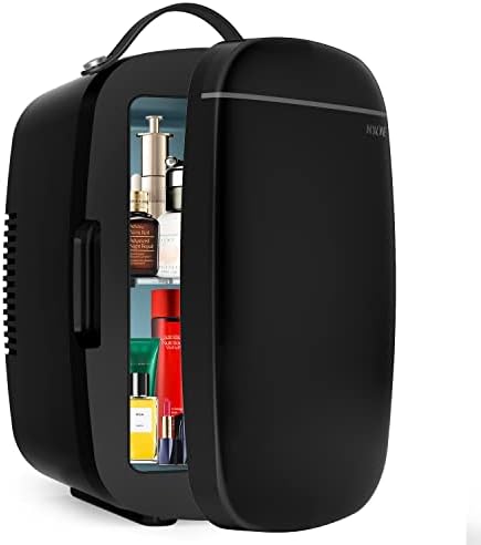 NXONE Mini Fridge,4 Liter/6 Can AC/DC Small Refrigerator,Portable Thermometric Cooler and Warmer Freezer Skincare fridge for Foods,Beverage,Medications, Home,Bedroom,Dorm,Office and Car