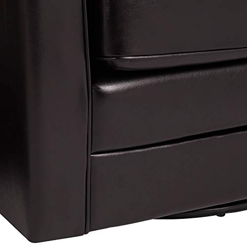 Studio 55D Keller Espresso Bonded Leather Swivel Club Chair #TOP4