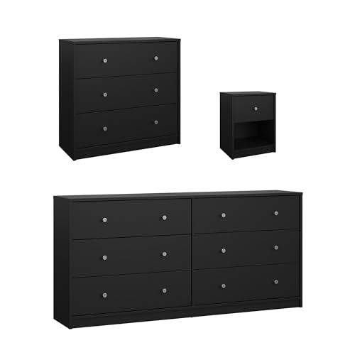 Tvilum Portland Black 3-Piece Bedroom Set