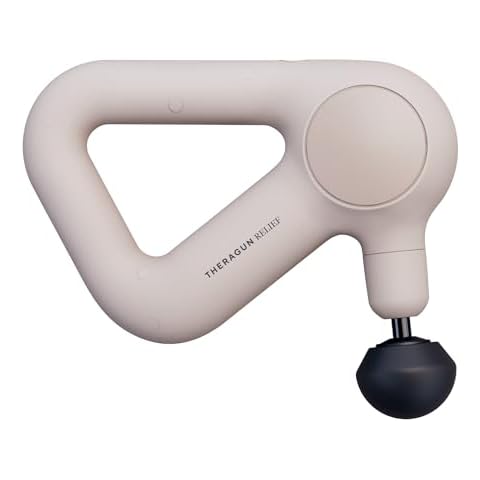 TheraGun Relief Handheld Percussion Massage Gun - Easy-to-Use, Comfortable & Light Personal Massager for Every Day Pain Relief Massage Therapy in Neck, Back, Leg, Shoulder and Body (Sand) Cover
