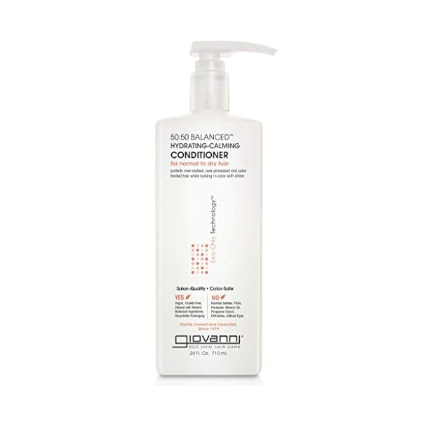 GIOVANNI-5050-Balanced-Hydrating-Calming-Conditioner-24-oz-Leaves-Hair-pH-Balanced-Ideal-for-Over-Processed-Environmentally-Stressed-Hair-No-Parabens-Color-Safe-Sulfate-Free-Pack-of-1 GIOVANNI ECO CHIC 50:50 Balanced Hydrating Calming Conditioner - Leaves Hair pH Balanced, Ideal for Over-Processed, Environmentally Stressed Hair, No Parabens, Color Safe, Sulfate Free - 24 oz