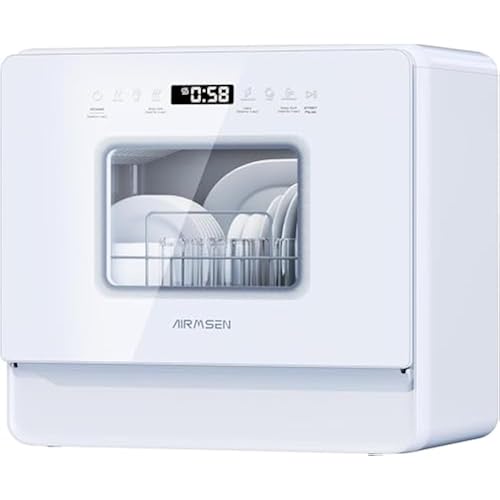 AIRMSEN Large Slim Countertop Dishwasher | Built-in Water Tank