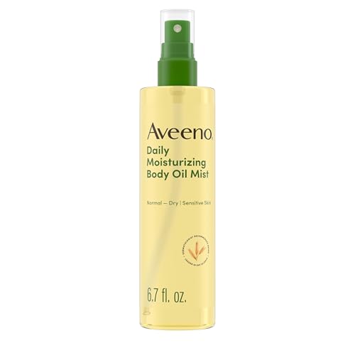 Aveeno Daily Moisturizing Dry Body Oil Mist with Oat & Jojoba Oil for Dry, Rough, Sensitive Skin, Lightweight, Non-Greasy, Body Spray, Paraben, Silicone & Phthalate-Free, 6.7 fl oz