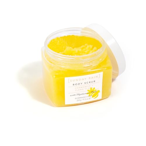 Sunday Rain Chamomile and Ylang Ylang, Exfoliating Body Scrub with Hyaluronic Acid, Vegan and Cruelty-Free Body Exfoliator, 265g