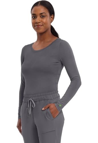 Image of Healing Hands Underscrub Long Sleeve Women Knits Scrub Tops | Soft Cotton Blend Knit, Breathable Stretch Comfort, Machine Wash, Easy Care Fabric, Ideal For Layering Under Scrubs
