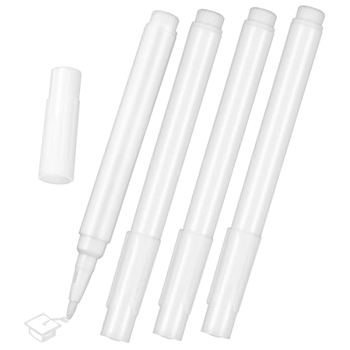 Gadpiparty Marqueurs à Craie Liquide Blanche Effaçables à Pointe Fine pour Tableau Noir, Fenêtre Et Miroir, Lot De 4, sans Poussière, Trait Précis, Nettoyage Facile, Usage Scolaire Et Professionnel