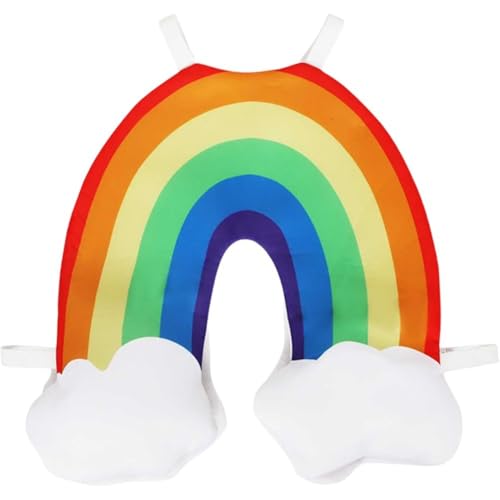 Lpitoy Disfraz De Arcoíris para Niños, Divertido Disfraz De Nubes De Arcoíris, Disfraz De Cosplay, Disfraz De Halloween, Disfraz De Fiesta