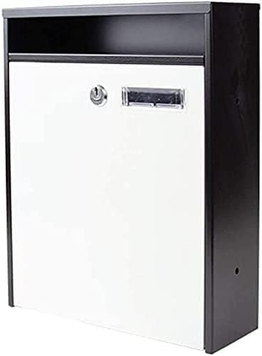 REMYS Suggestion Box Letter Box Complaint Box Wall-Mount Mailbox with Visible Window,Galvanized Sheet Post Box Lockable Vertical Townhouse Mailbox,Outdoor Porch Parcel Drop Box