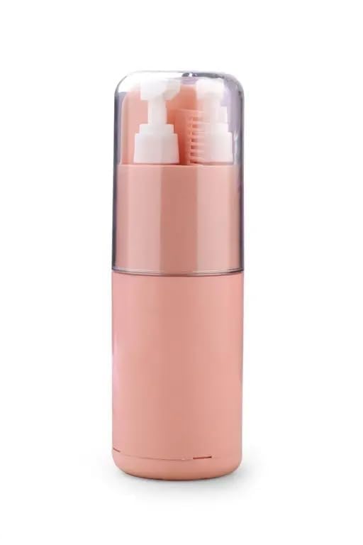 INEFFABLE 7 in 1 Travel Bottle Organiser Kit Compact Toiletry Storage Set with Mirror Toothbrush Comb Cup Leak Resistant Travel Accessories (Pack of 1) (Pink)-image-13