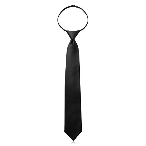 Handmade Mens Pre Tied Zipper Ties For Men Woven Necktie: Neckties For Wedding Business Graduation Black - Thumbnail 2