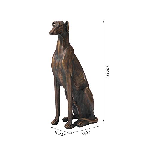 Glitzhome Dog Garden Statues Bronze Greyhound Sculpture 30.25 Inch Tall, Left #TOP5