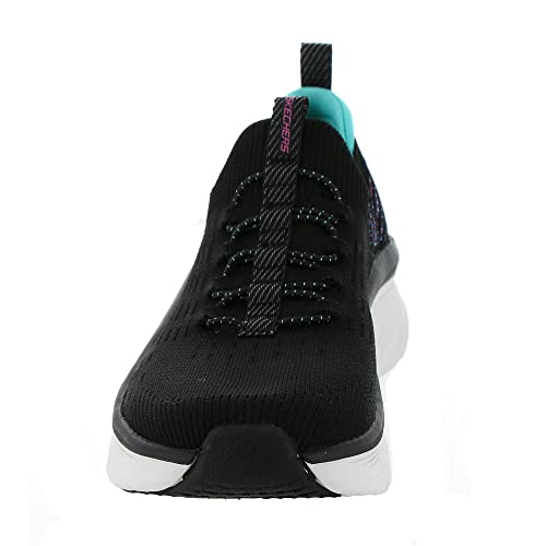 Skechers Sport Women's Women's D'LUX Walker Sneaker, Black/Light Blue =BKLB, 7.5