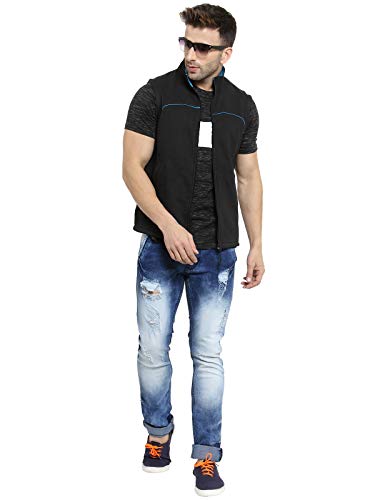 Image of Scott International Men's Blended Cotton Regular Fit Sleeveless Standard Length Casual Jacket