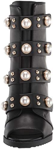 Karl Lagerfeld Paris Women's Peep Toe Bootie Brayden, Black, 5 | Image 1