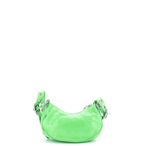 Pre-Loved Le Cagole Giant Studs Shoulder Bag Leather with Crystals XS, Green4