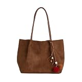 Sac à main femme : 40 cm x 18 cm x 27 cm. Ce charmant sac de voyager en daim, au style preppy, offre suffisamment d'espace for vos essentiels comme votre téléphone, vos clés et votre maquillage.