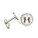Gemelos, Ángel Géminis Metal Topología De Estrella Suerte Regalo Amigo, Versátil Doce Signos Del Zodiaco, Hebilla De Puño Personalizada, Accesorio De Camisa Regalo Para Padre Esposo Fiesta Boda B