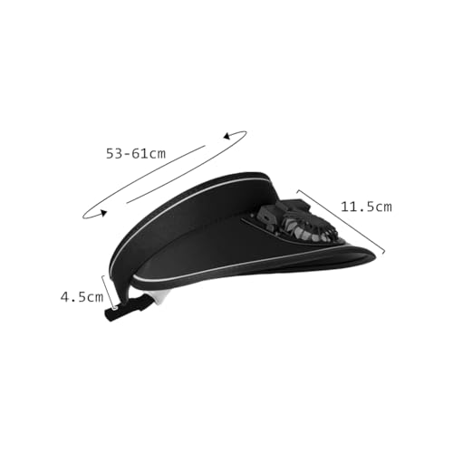 Image of Sun Visor Hat with USB Fan, Summer Empty Top 3 Temp Settings Beach Cooling Anti UV Adjustable Fishing Hiking Cycling Cap