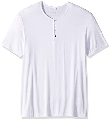Stone Rose Men's Ultra Soft Short Sleeve Henley, White, M