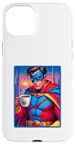 iphone javascript date Fácil instalación Superhéroe de café Java Man Carcasa para iPhone 15 Plus