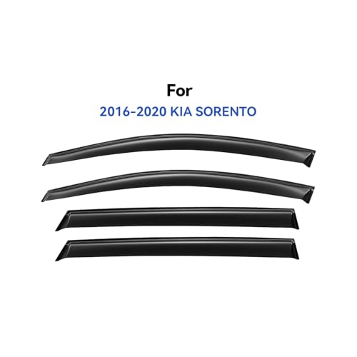 Image of Window Visors Rain Guards for 2016 2017 2018 2019 2020 Kia Sorento, Out-Channel Window Vent Wind Deflectors Visors Shades for 16 17 18 19 20 Sorento
