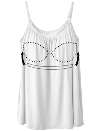 Image of Camisoles for Women with Built in Bra Adjustable Strap Tank Tops Cami Sleeveless Summer Tops for Workout Sleeping Traveling