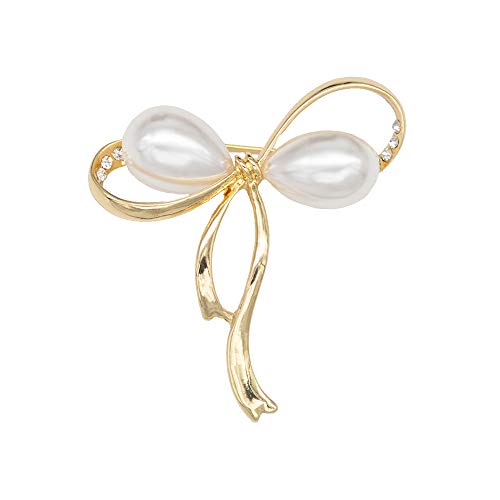 choice of all Black Rhinestone Bow Brooches for Women Large Bowknot Brooch Pin Vintage Fashion Jewelry Accessories (C:Pearl Bow)