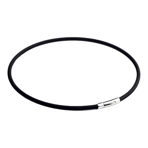 Lola & Gala Cadena de Cuero para Collar Hombre y Mujer | Cuero Genuino Liso | Cierre Acero Inoxidable Clic Fácil Seguridad en Acero Inoxidable | Cordón Negro de 3mm para Colgantes | 46cm