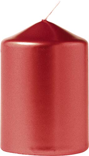 Preisvergleich Produktbild Stumpenkerze metallic rot 80 x 60 mm