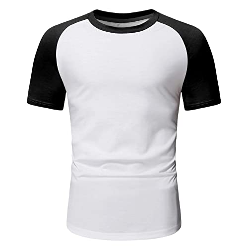 Ropa interior para hombre, camiseta de manga corta con ajuste relajado para hombre, color liso, Blanco, XXL