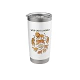 Wild Cats of the World Feline Animal Species Guide Stainless Steel Insulated Tumbler