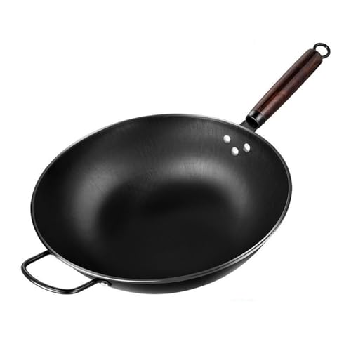 Wok de hierro 34cm fondo plano sin recubrimiento miniatura 1