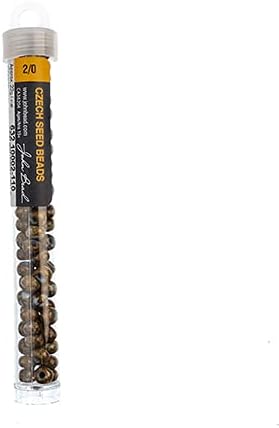 John Bead Czech Glass Seed Beads 2/0 Opaque Travertine Light Blue 22g Vial of DIY Jewelry Making Beads Preciosa (Jablex)