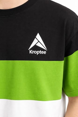 Image of Stylish Men Color Block Oversized Half Sleeve Round Neck T-Shirt