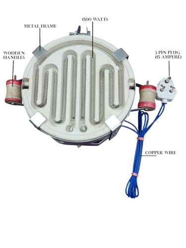 Image of 1500Watt Round Electric Cooking Heater | Heavy Duty | Portable Single Burner Coil Stove | Fast Heating Electric Cooking Plate for Kitchen