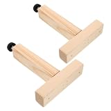 Warmhm 2 Pezzi Piede di Supporto in Legno Regolabile con Base Antiscivolo