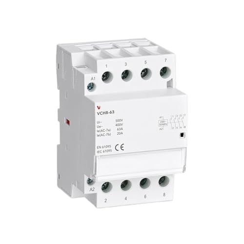 Contacteur AC 4P 63A 4NO de haute durabilité mécanique pour tableau rail DIN