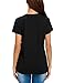 MSHING Women Casual Round Neck Short Sleeve Tie Up Blouse Comfortable Cotton Basic Tops, Black, X-Large