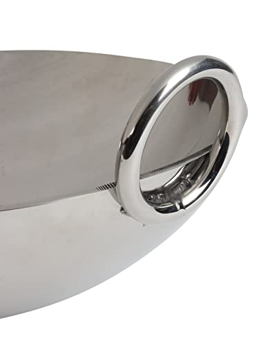 Image of Incrizma Stainless Steel Heavy Quality Flat Bottom /Deep Kadhai / 3 mm Thick (26 cm -Flat Bottom)