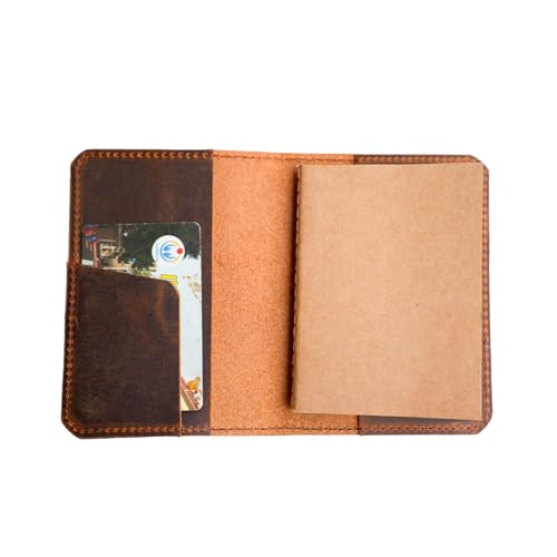 Couverture en cuir marron pour mini carnet de notes format de poche robuste et durable