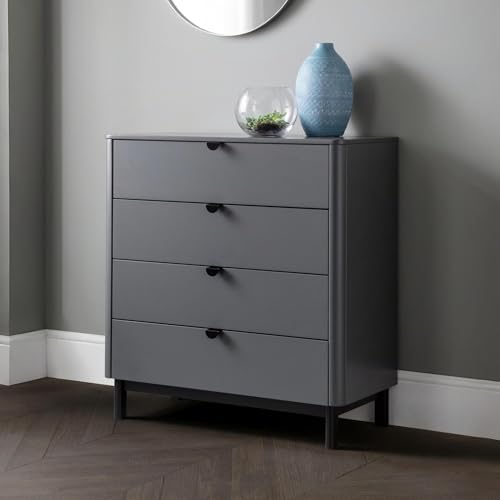 Julian Bowen Chloe Chest - Storm Grey/Black - Modern and Sleek Storage for Bedrooms