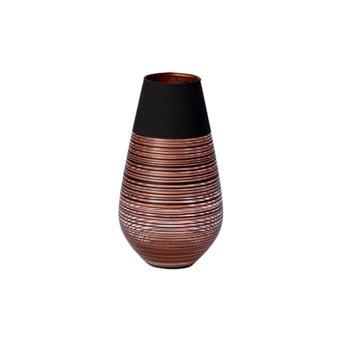 Villeroy & Boch Manufacture Swirl große Soliflor-Vase, 18 cm, Kristallglas, bronze, schwarz