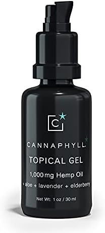 CANNAPHYLL Topical Organic Natural Hemp Gel (1 oz) for Skin, Back, Shoulder, Muscle, Nerves, and Joints, Tattoo Aftercare Made with Lavender, Neroli, Marjoram, and Cedarwood